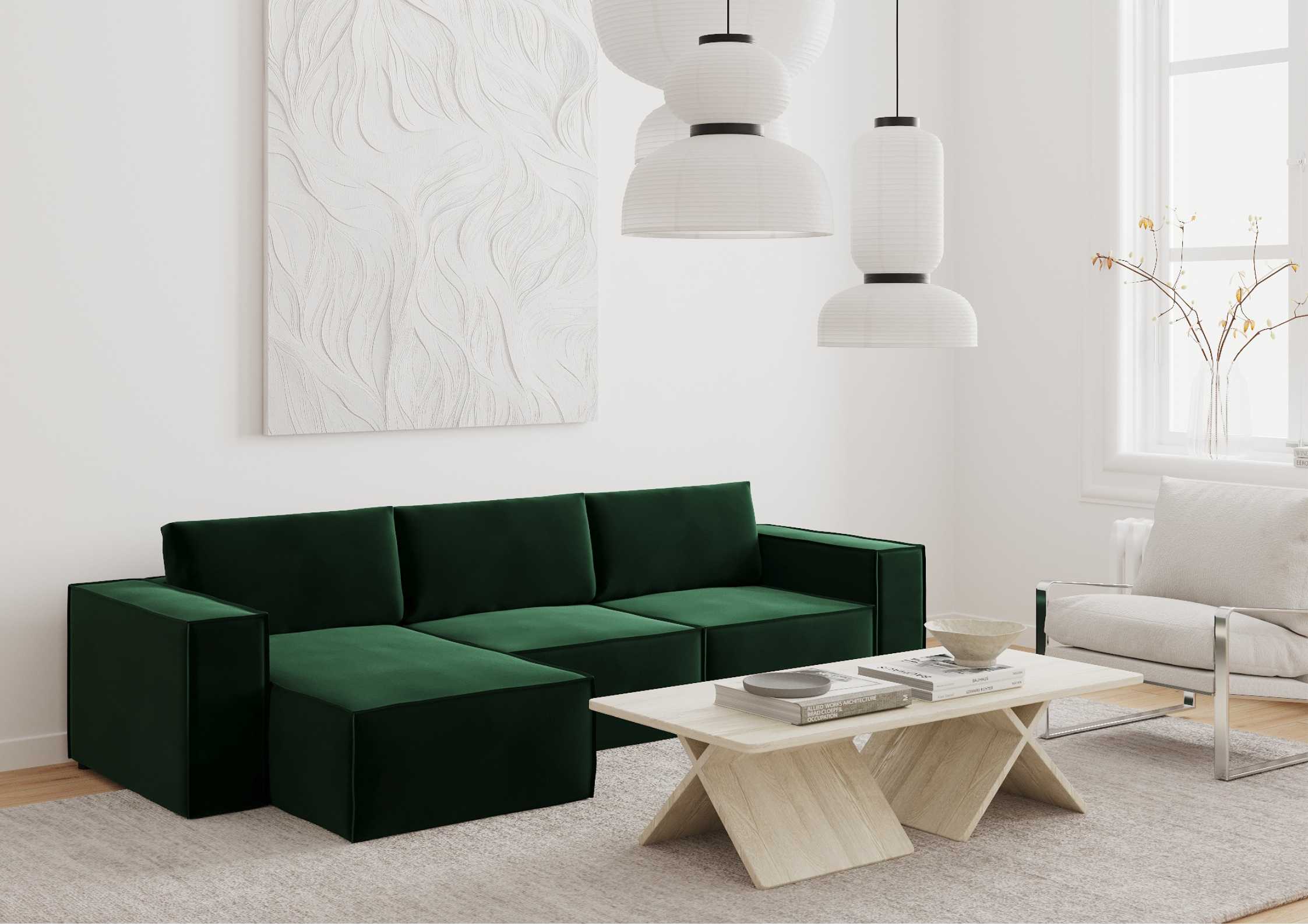 Narożnik modułowy z przeszyciami Katei